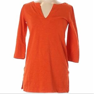 J. CREW Tunic Top 3/4 Sleeve Heavy Cotton Orange EUC